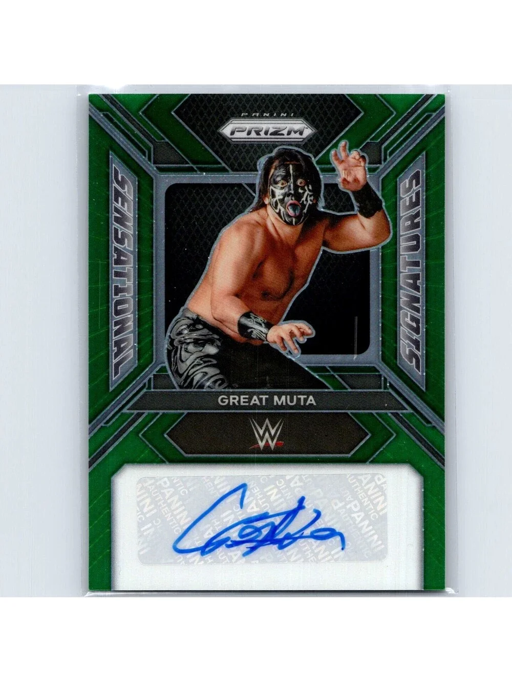 2024 Panini Prizm WWE Great Muta #SS-MUT Sensational Signatures Green